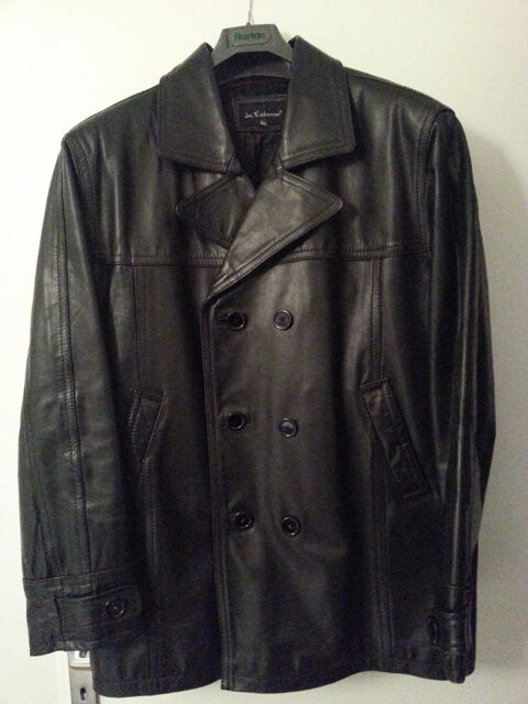 Veste croise en cuir noir style caban pour homme 99 Floirac (33)