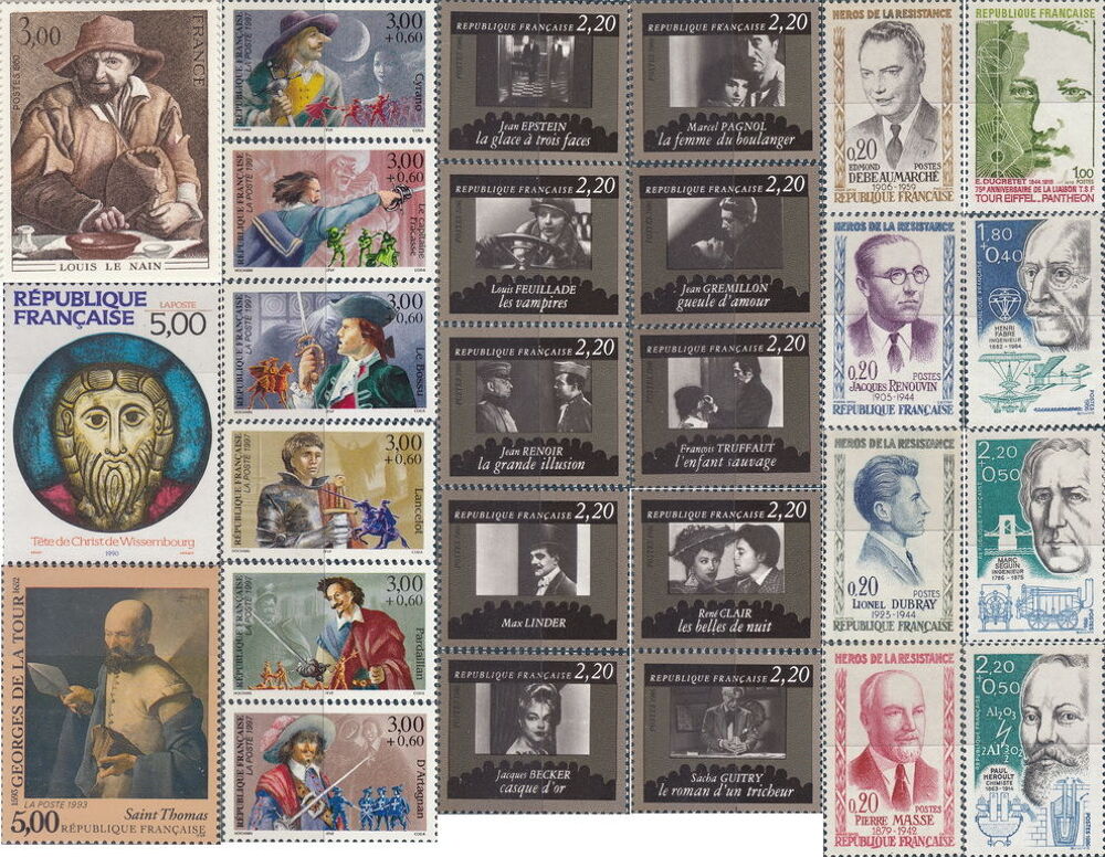 Timbres France "PERSONNAGES CELEBRES" de 0F20 &agrave; 5F NEUF
