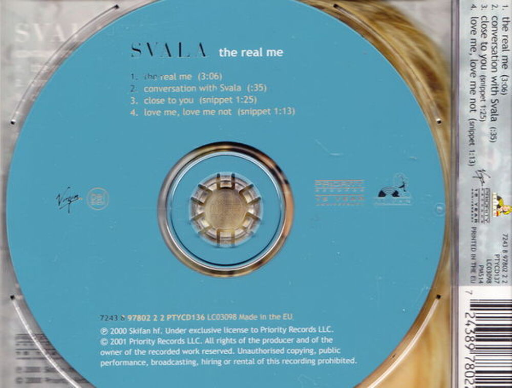 Maxi CD Svala - The real me
CD et vinyles