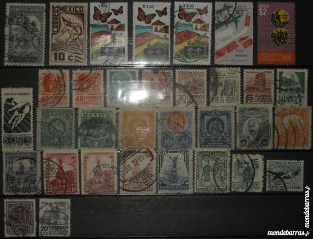 Lot de 72 timbres oblit&eacute;r&eacute;s du MEXIQUE. 