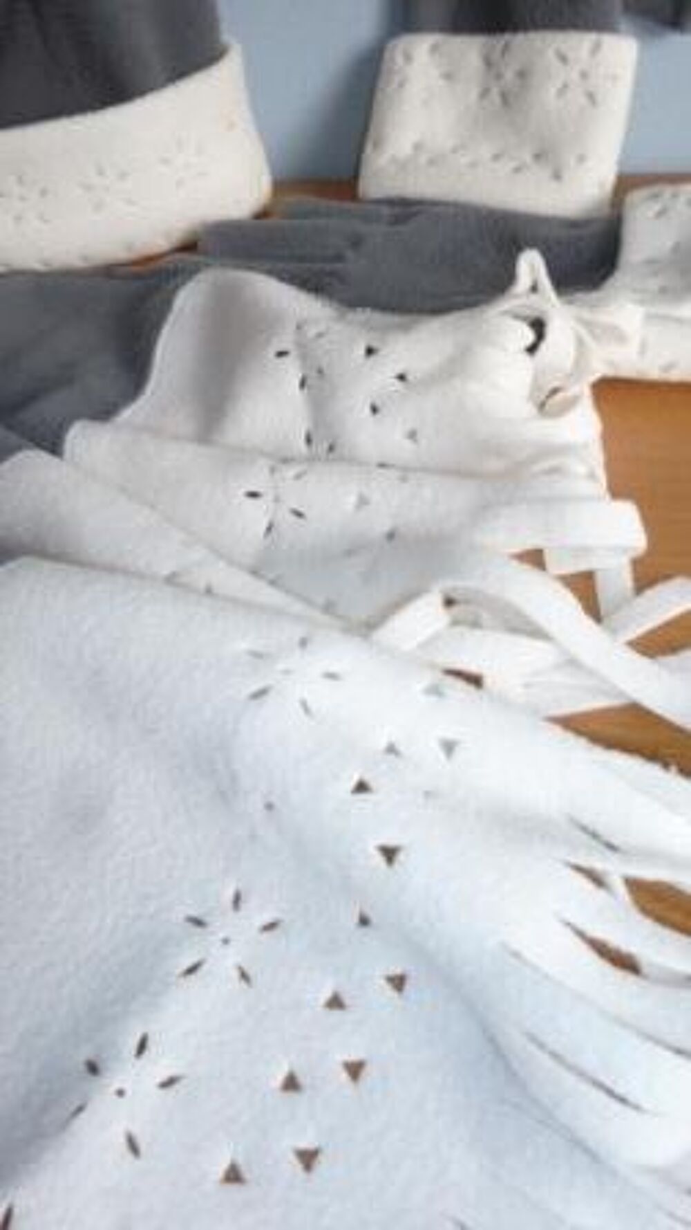 ensemble BONNET GANTS et ECHARPE gris/blanc - fille Vêtements