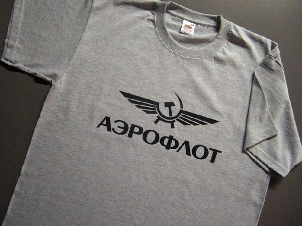 T-shirt aviation russe (A&eacute;roflot), M, L, XL, NEUF Vêtements