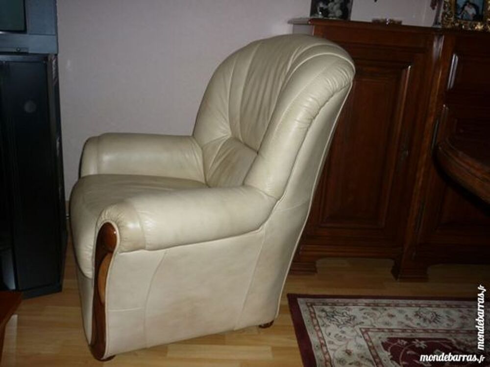FAUTEUIL CUIR/BOIS Meubles