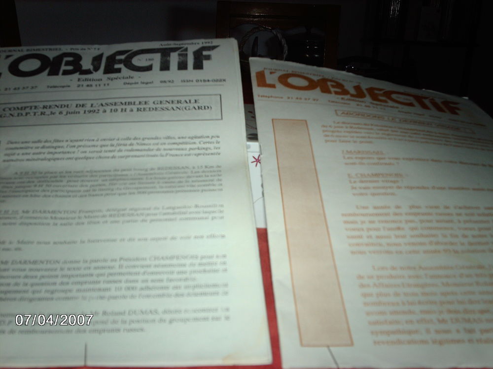 2 revues objectif de 1992; 1993 