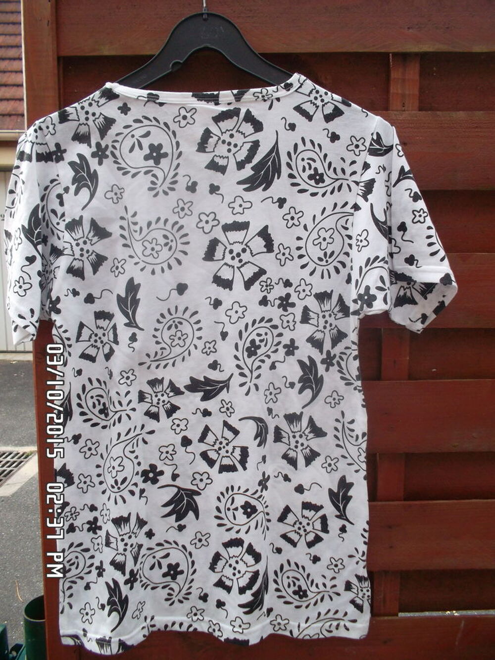 TEE SHIRT BLANC-NOIR DAMART*JUSTE 2E*KIKI60230 Vêtements