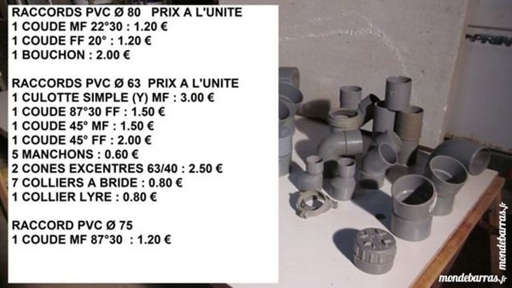 Raccords PVC 63 et 80 Bricolage