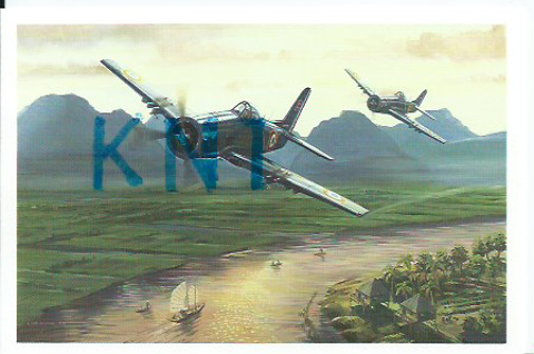  2 avions  Bearcats de l'escadrille limousin,indochine 1952 4 Tours (37)