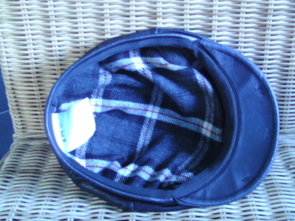 Casquette Plate En Cuir Noir Homme Taille 56 Vêtements