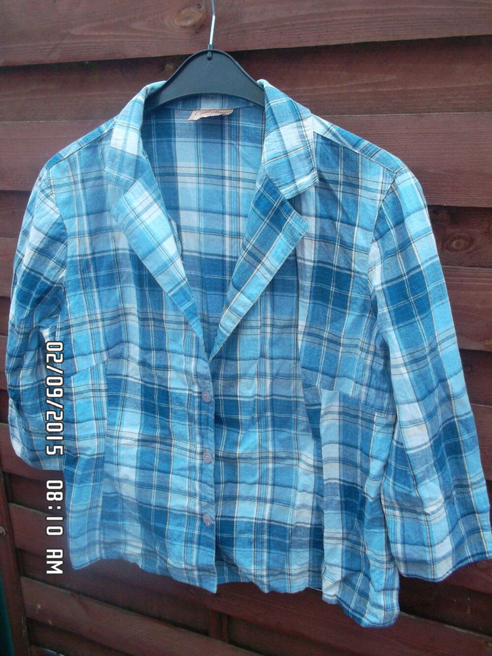 CHEMISIER BLEU A CARREAUX T.46*2E*KIKI60230 Vêtements