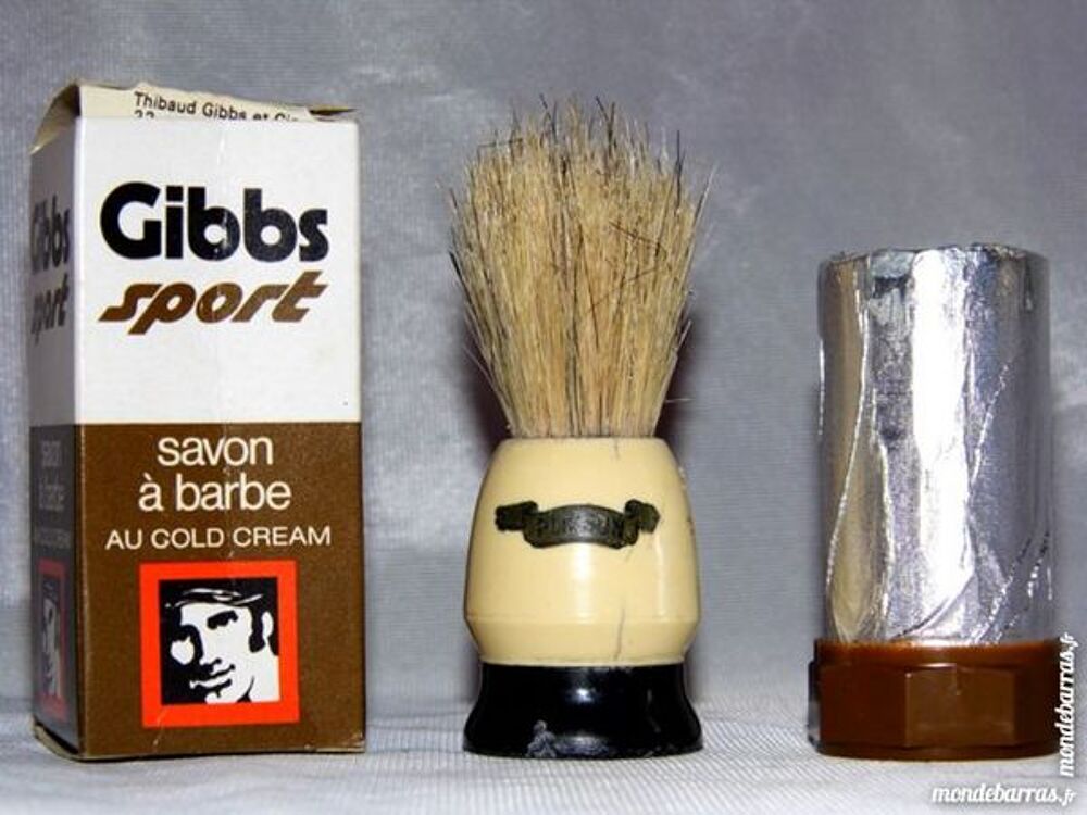 Savon barbe GIBBS Blaireau PLISSON barbier vintage Décoration