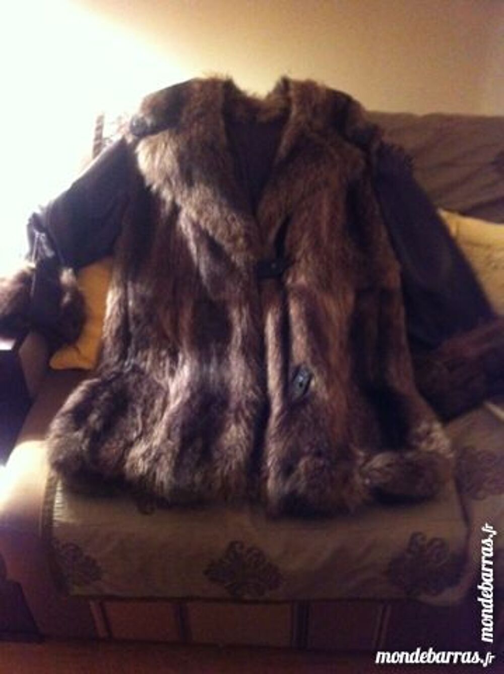manteau 3/4 femme en fourrure et cuir Vêtements