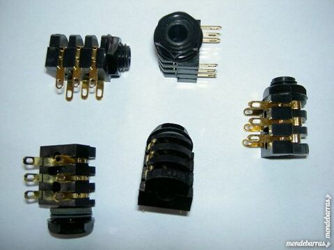5 embases JACK  souder (femelles) 6.35mm stro. 5 Fournet-Blancheroche (25)