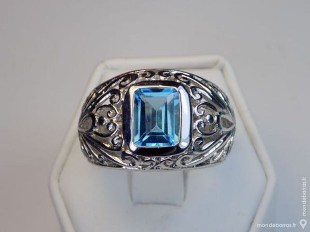 CHEVALIERE ARGENT TOPAZE Bijoux et montres