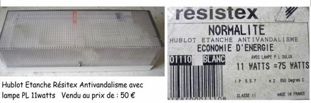 Hublot &eacute;tanche R&eacute;sitex Antivandalisme Bricolage