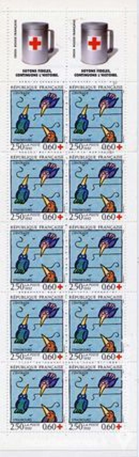 CARNET TIMBRES France CROIX ROUGE 1992 N 2041 4 La Seyne-sur-Mer (83)