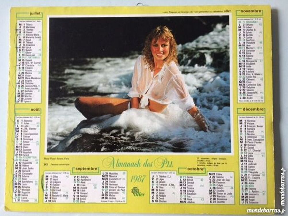 Calendrier almanach 1987 