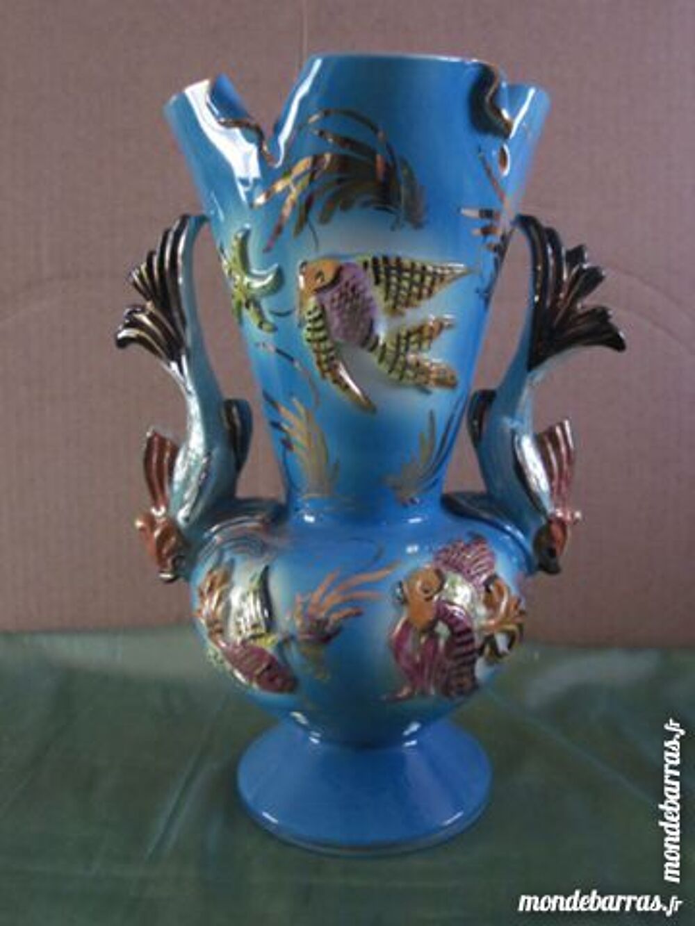 GRAND VASE MONACO DECOR POISSONS 