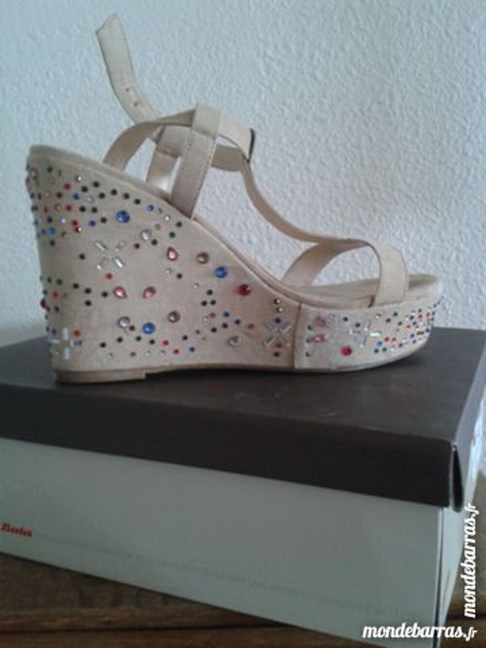 TALONS COMPENSE ETE BEIGE Chaussures