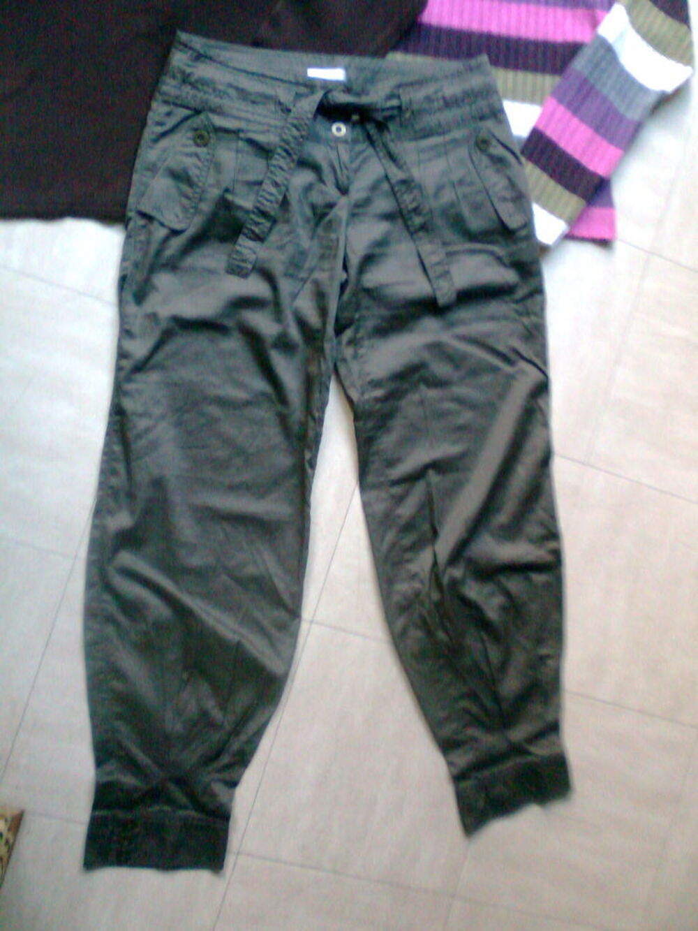 pantalon, col roul&eacute;, pull marron -M-40 - zoe Vêtements