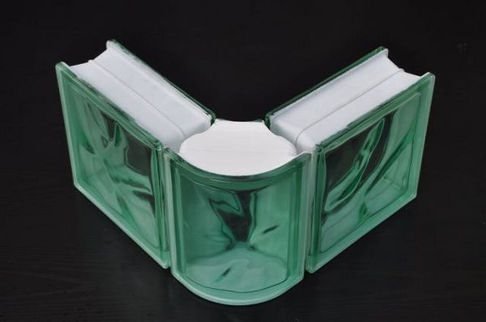 Briques de verre d'angle cintr&eacute;es &agrave; 90&deg; Bricolage