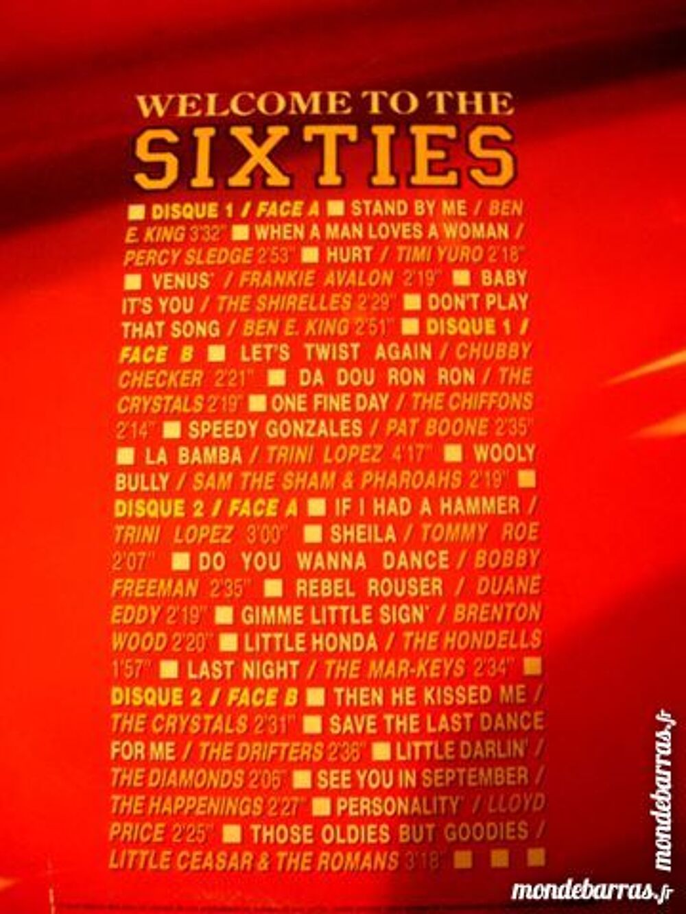 DOUBLE 33 TOURS Welcome to the SIXTIES CD et vinyles