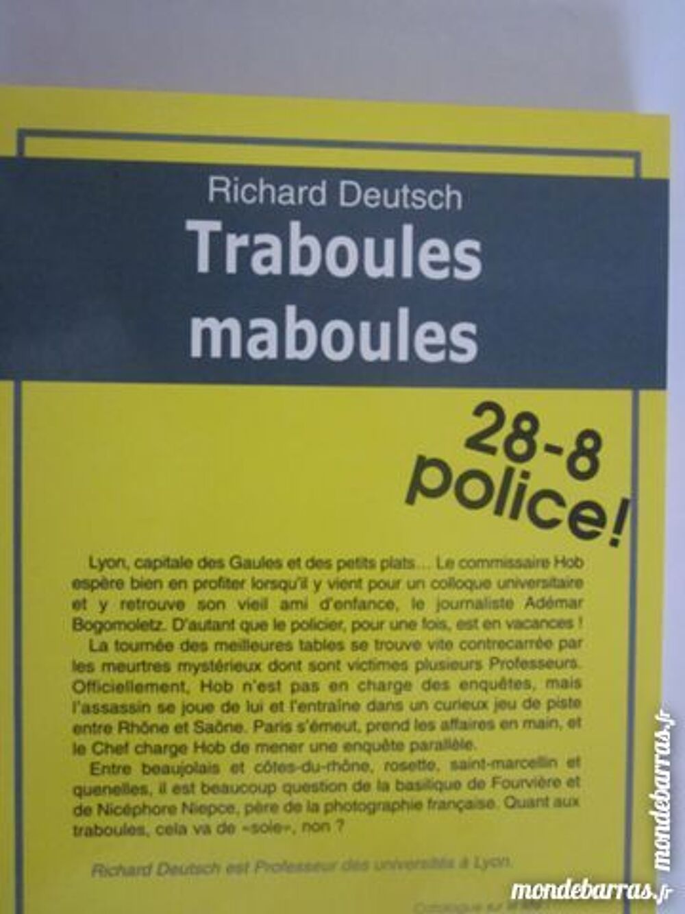 TRABOULES MABOULES par RICHARD DEUTSCH policier Livres et BD