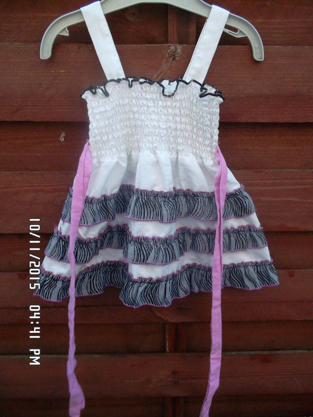 ROBE BLANC-NOIR-GRIS*JUSTE 1E*KIKI60230 Vêtements enfants