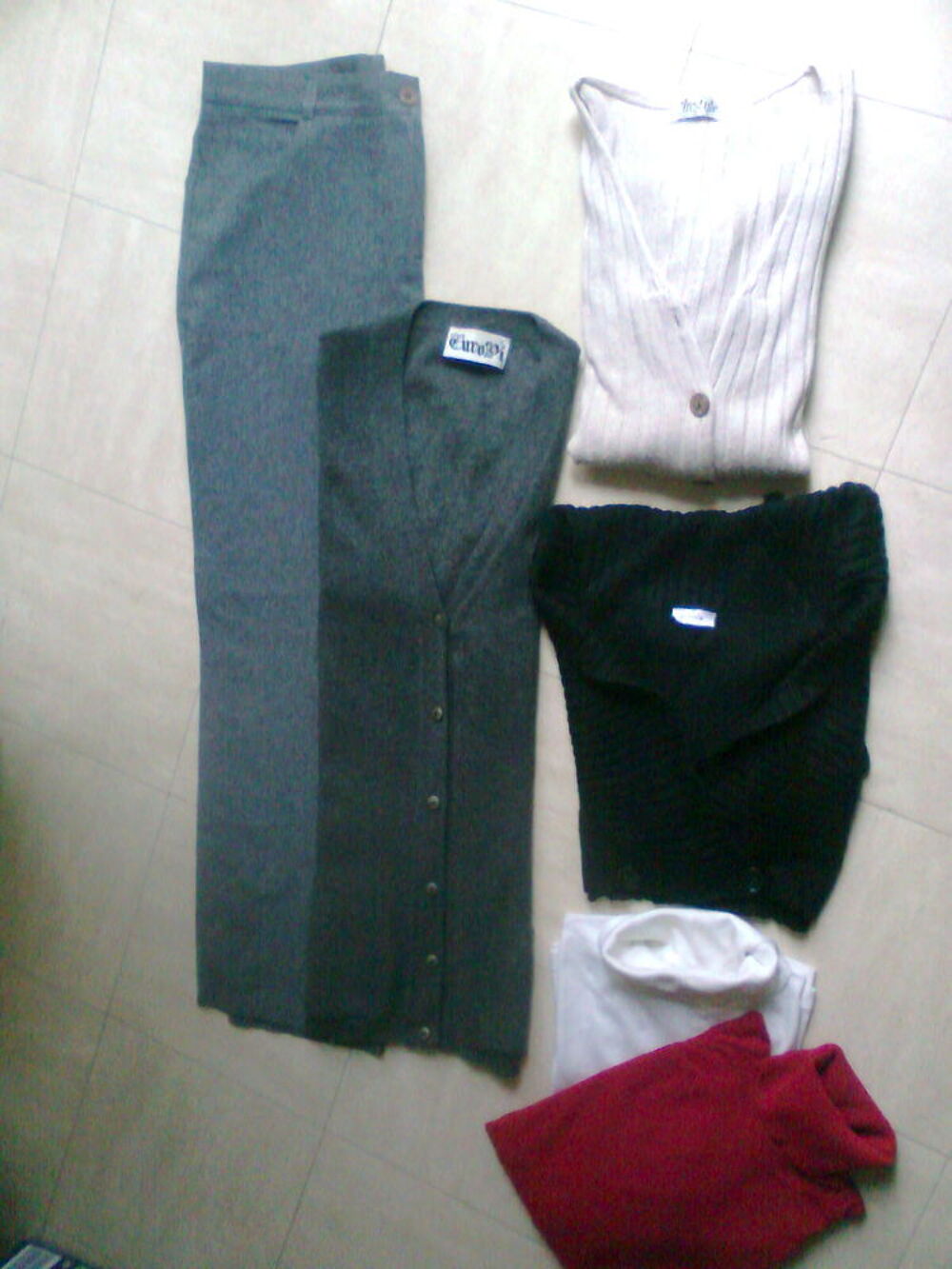 pantalon gris, cols roul&eacute;s, gilets - zoe Vêtements