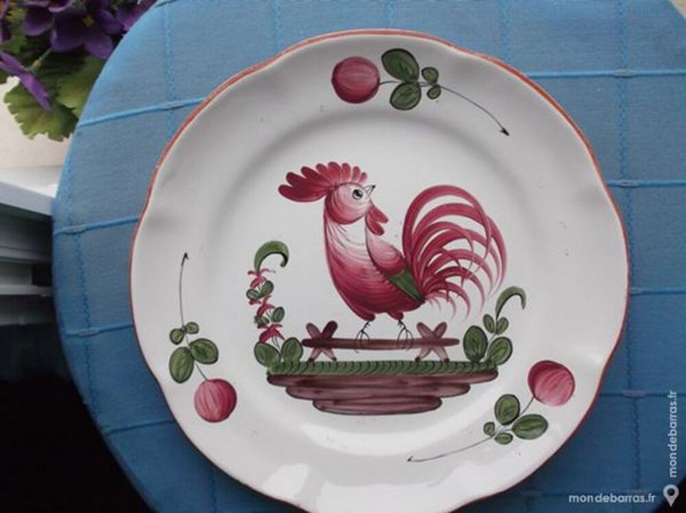 Assiette d&eacute;cors coq St cl&eacute;ment Les islettes? Décoration