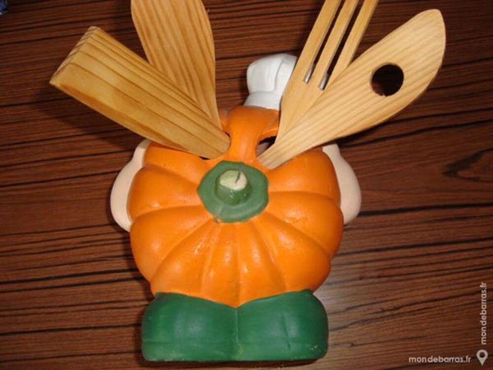 CITROUILLE MARMITON avec ses couverts en bois Cuisine