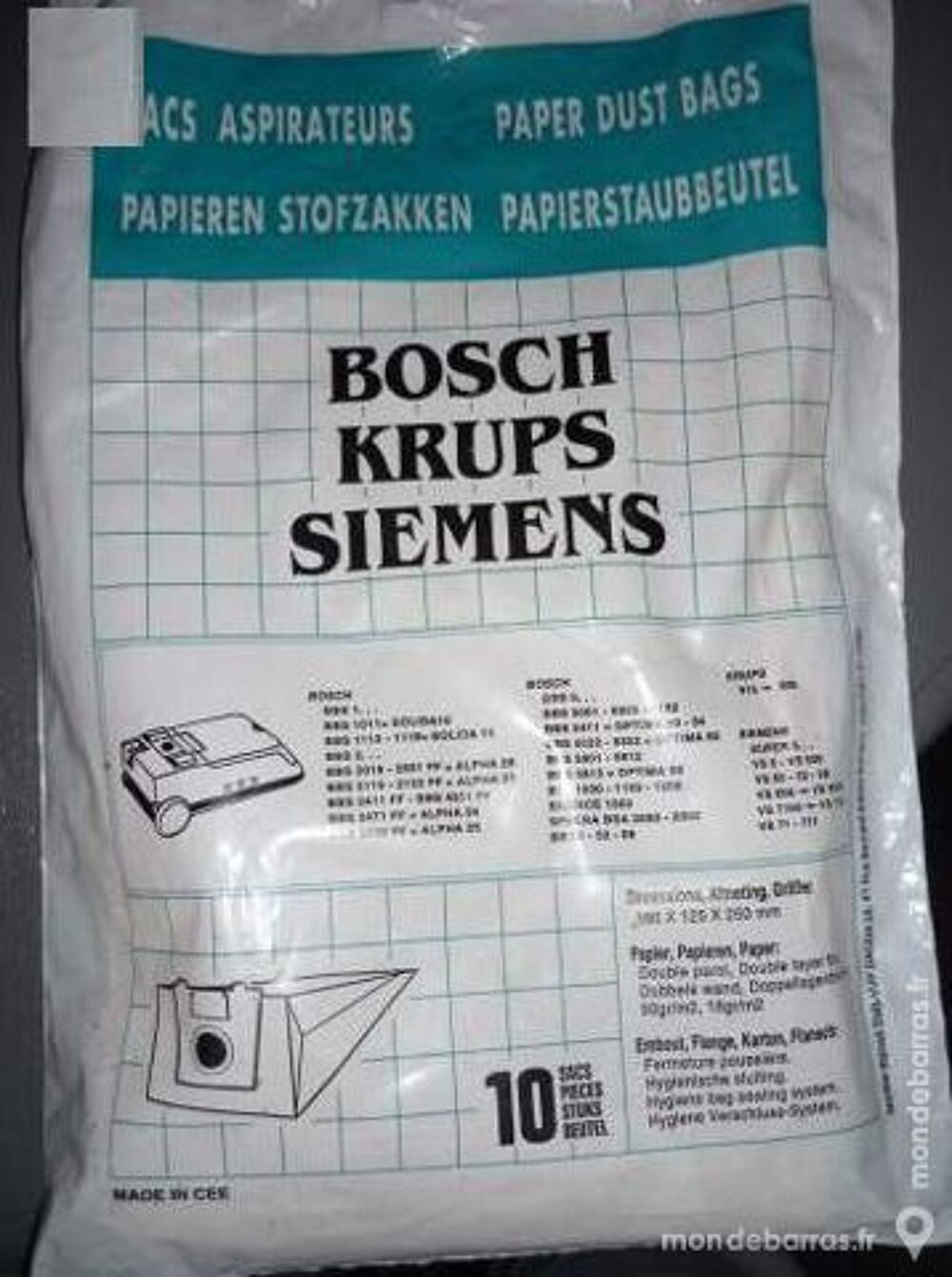Sacs aspirateur bosch siemens krups Electroménager