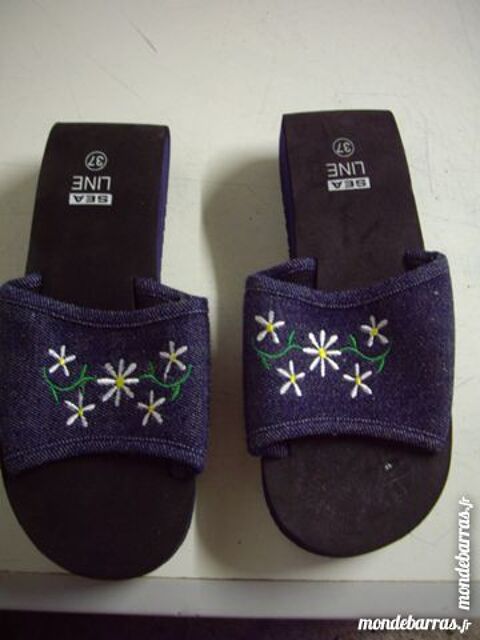 Mules en jean � fleurs pointure 37-neuves- 3 Bouxwiller (67)