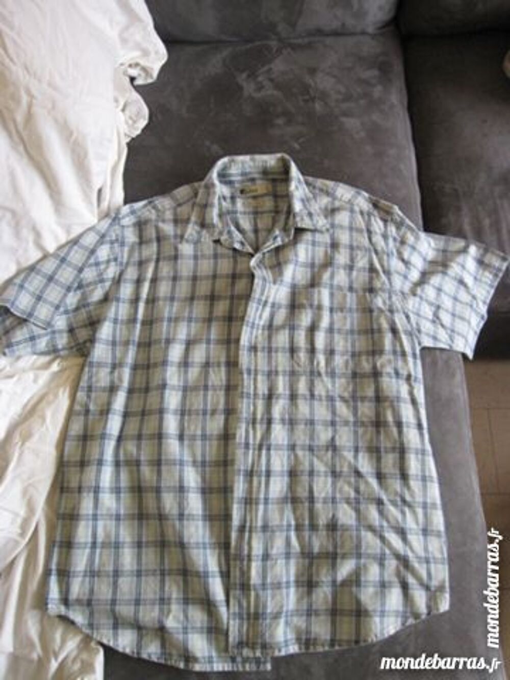 Chemise Jules Manches Courtes Coton Xl Bleu V�tements