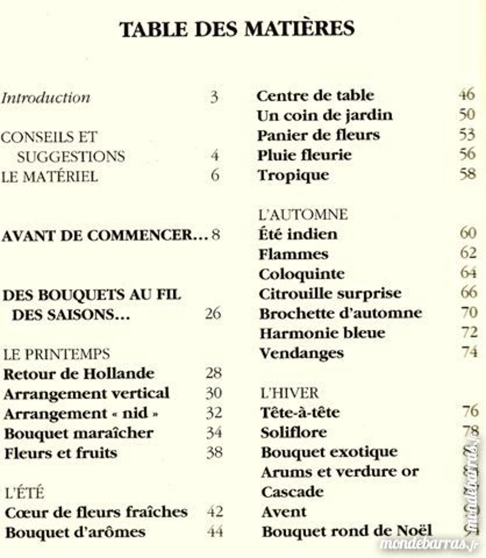 FLEURS - JARDINAGE - BOUQUETS Livres et BD