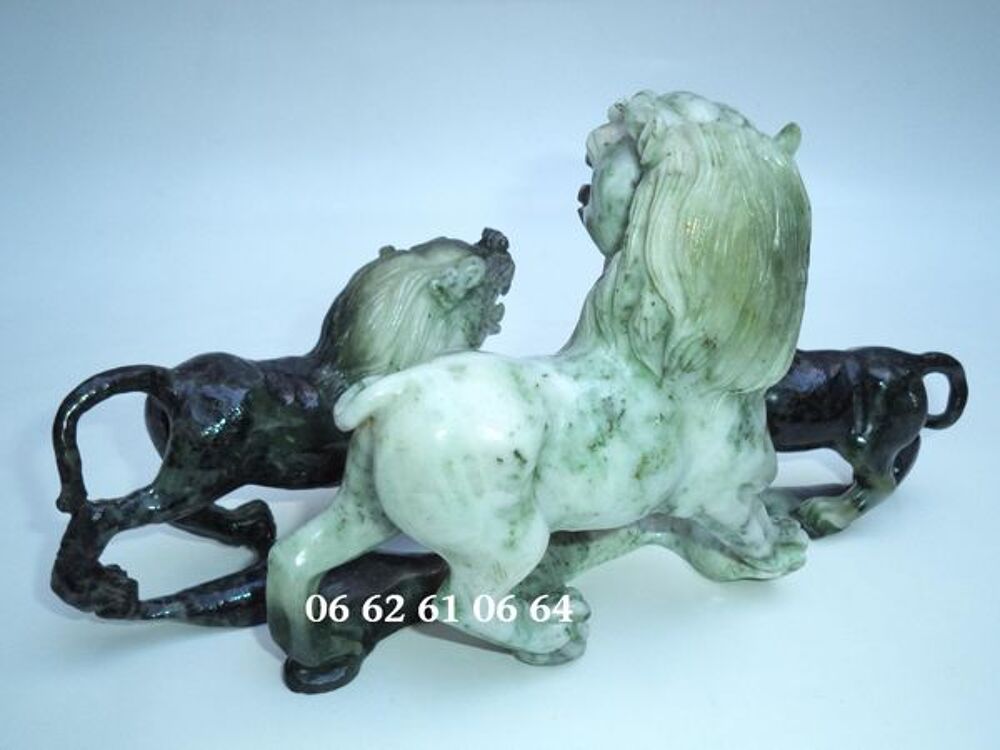 Lions chinois en jade 