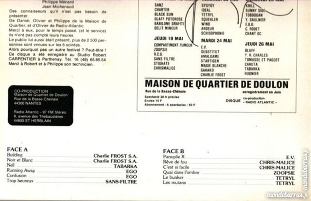 33 TOURS PLEIN WATT Hard Rock nantais compilation CD et vinyles