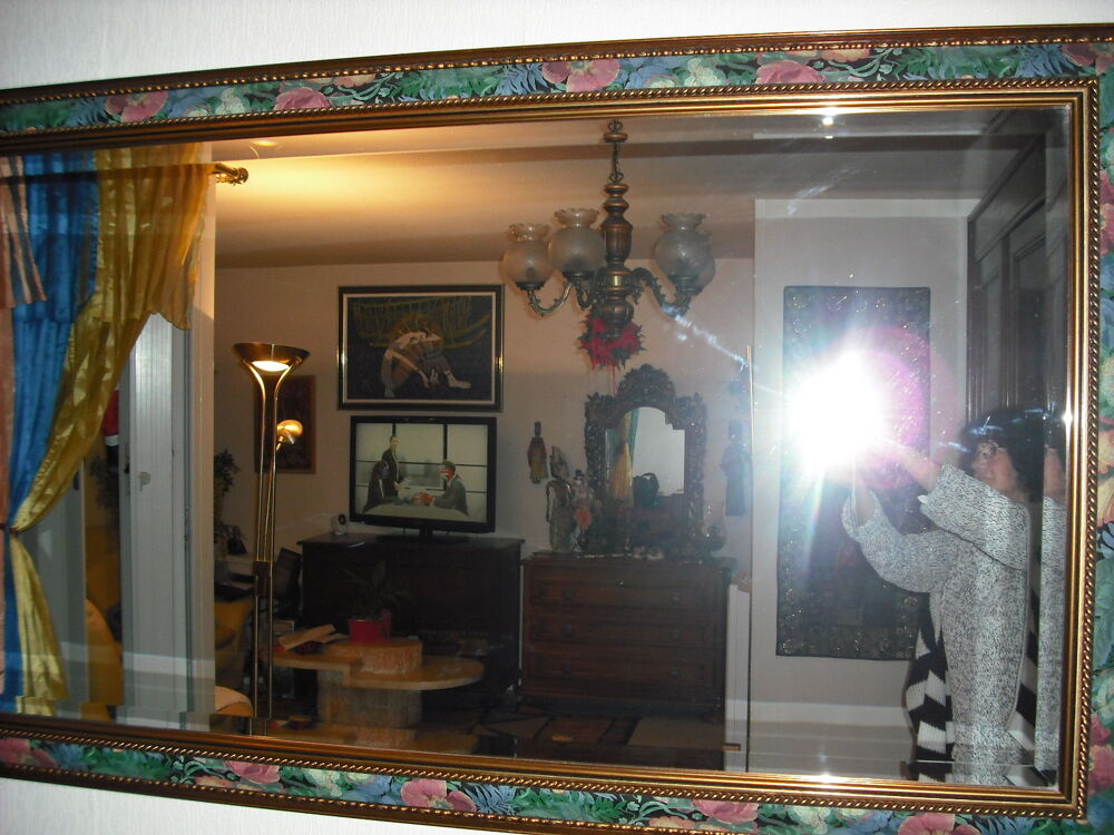 MAGNIFIQUE GRAND MIROIR EN BOIS NEUF Décoration