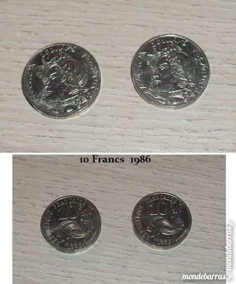 2 Pièces  «10 Francs  1986 » 35 Antibes (06)
