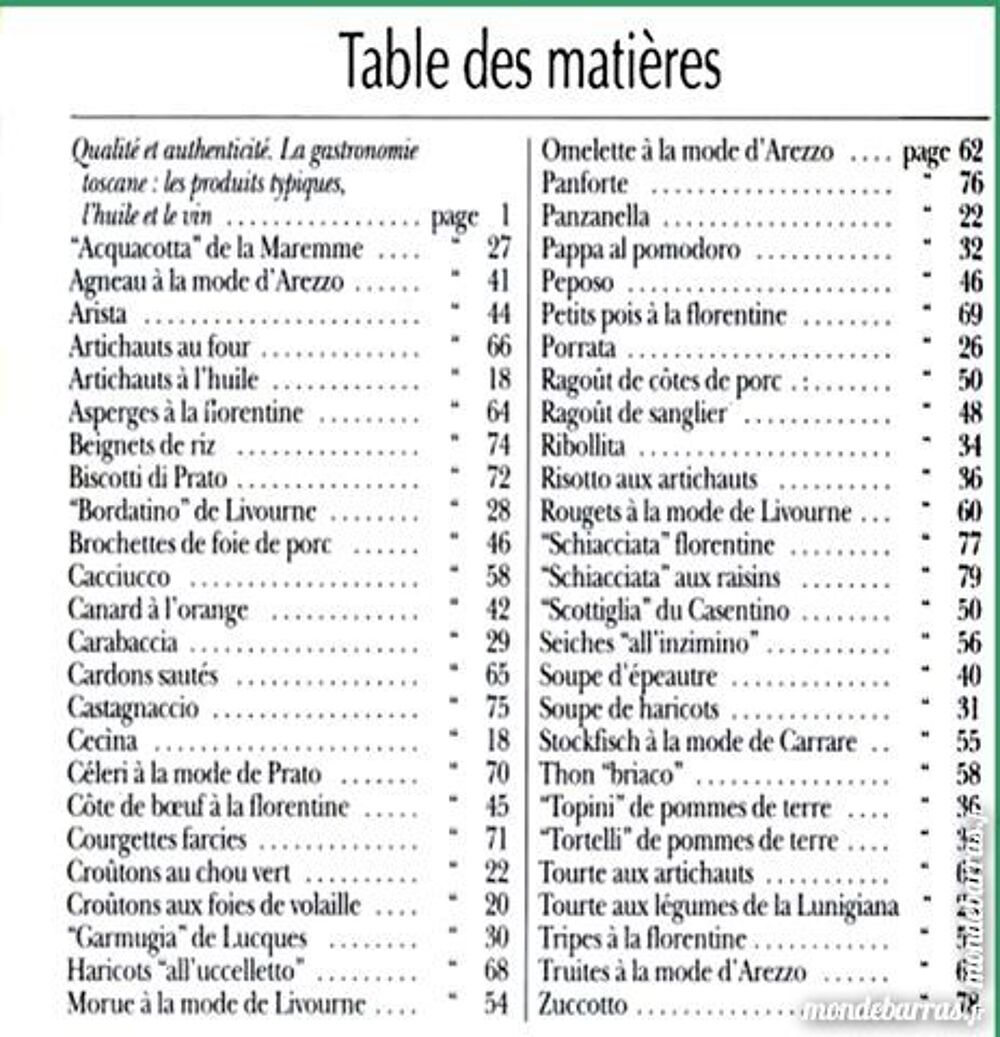 LA CUISINE TOSCANE - ITALIE Livres et BD