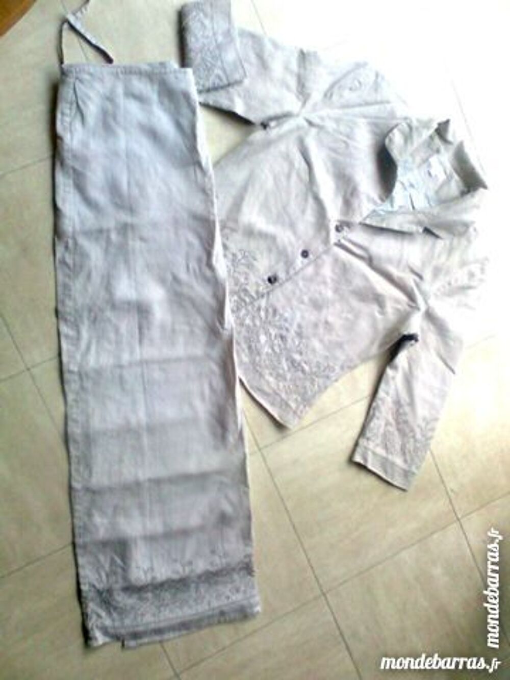 JUPE longue et veste beiges - lin - 42 zoe Vêtements