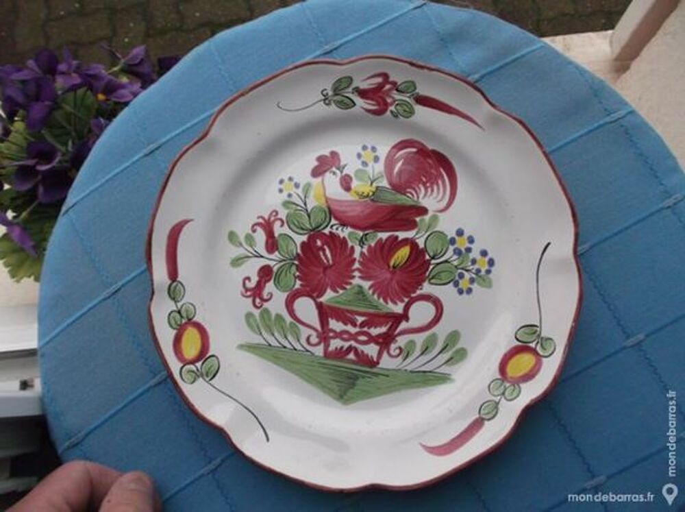 Faience assiette d&eacute;cor coq N&deg; 139 Décoration