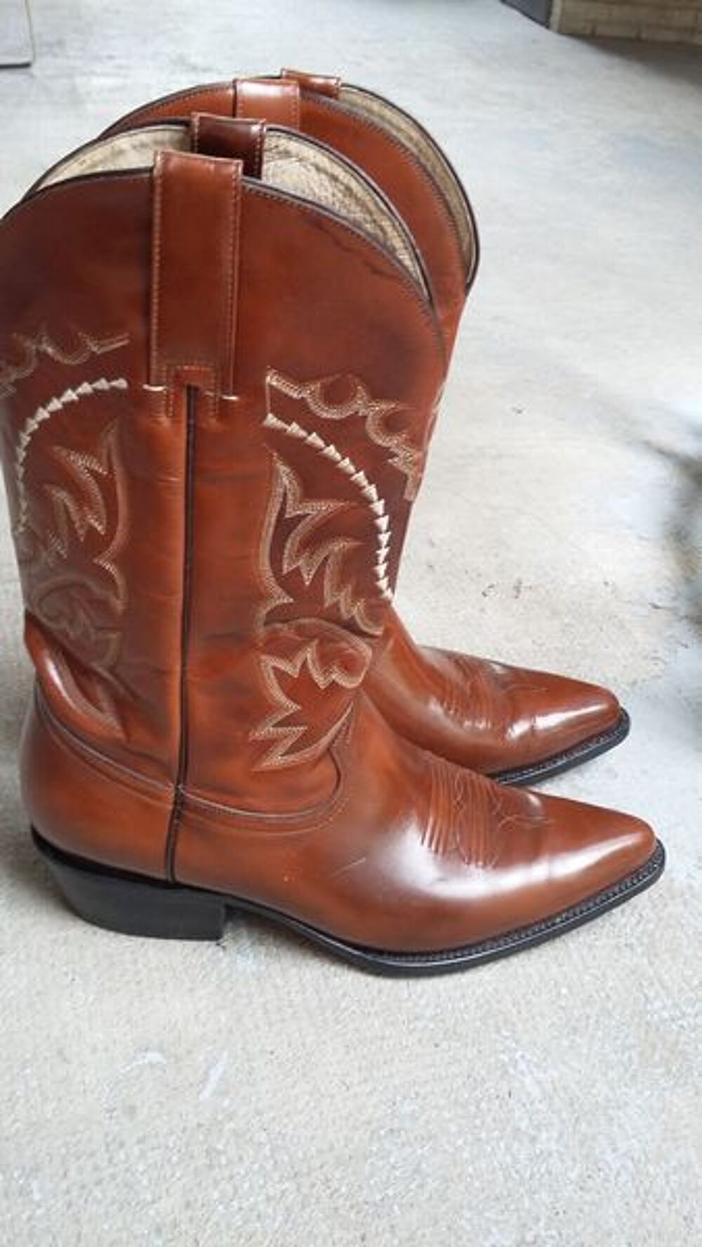 Bottes homme Santiag marron clair Chaussures