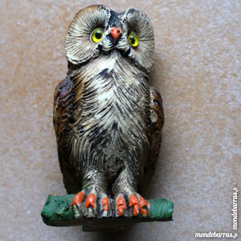 Statuette Chouette en rsine porte bonheur 5 Cabestany (66)