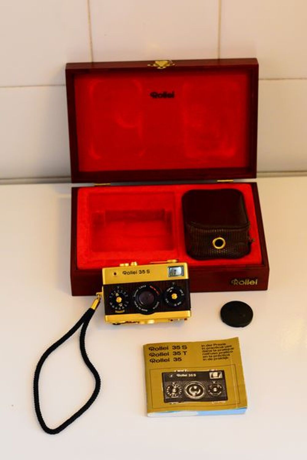 Rollei 35S OR 24 carat gain&eacute; en l&eacute;zard AUTHENTIQUE ! Photos/Video/TV