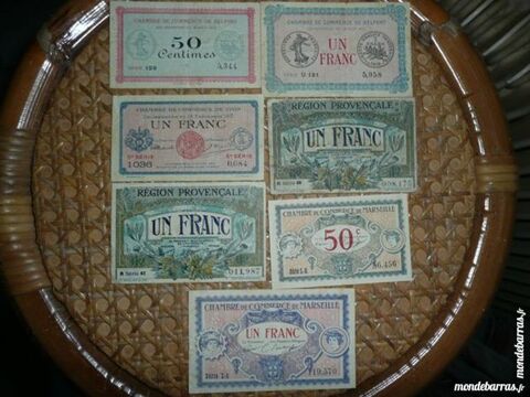 Lot de 7 billets Chambre de Commerce 45 Bordeaux (33)