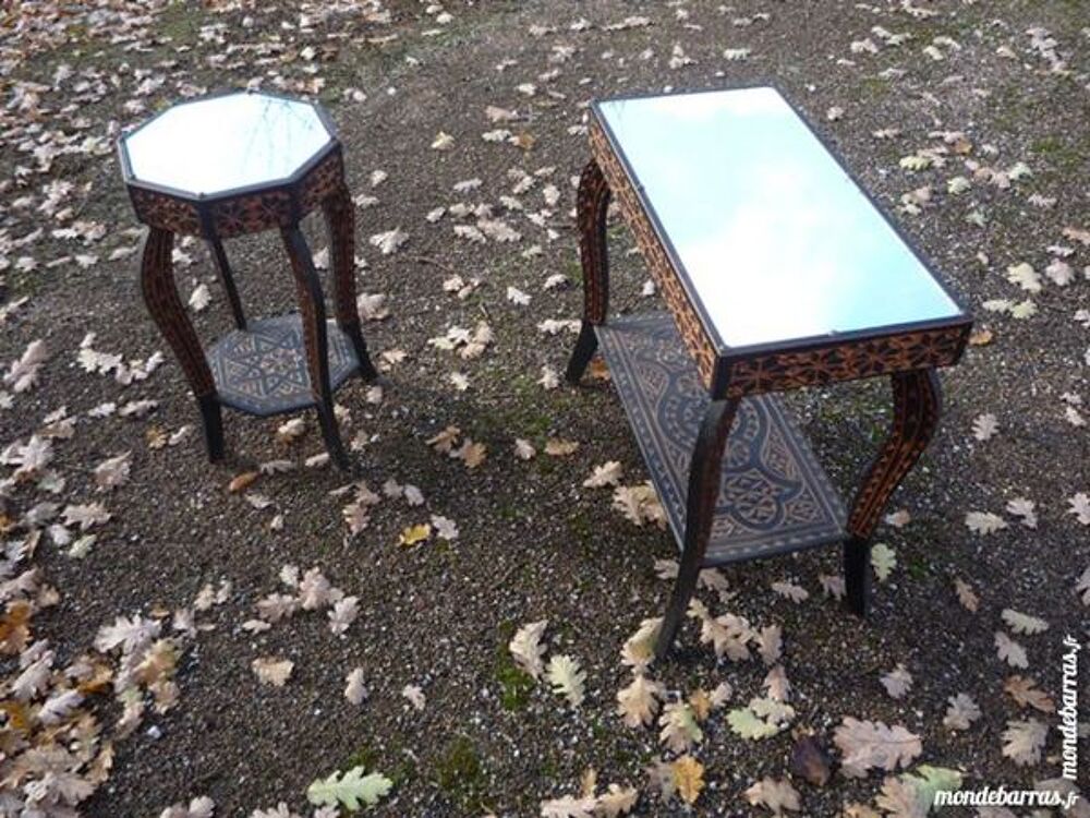 Petite table mauresque en c&egrave;dre/miroir/d&eacute;co salon Meubles