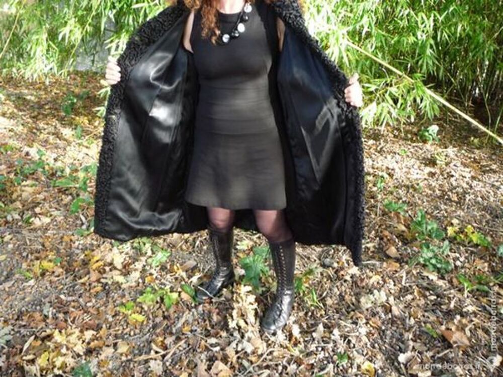 Manteau en astrakan,col en vison Vêtements