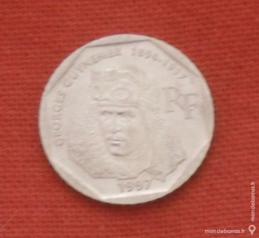 Pi&egrave;ce de 2 Francs Georges Guynemer de l'ann&eacute;e 1997 