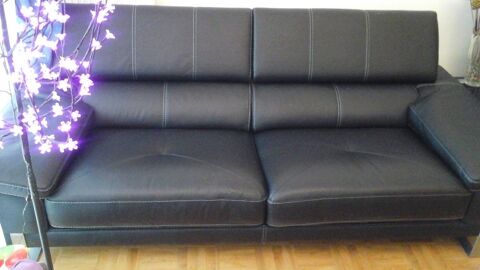 canape 3 places noir 0 Maurepas (78)