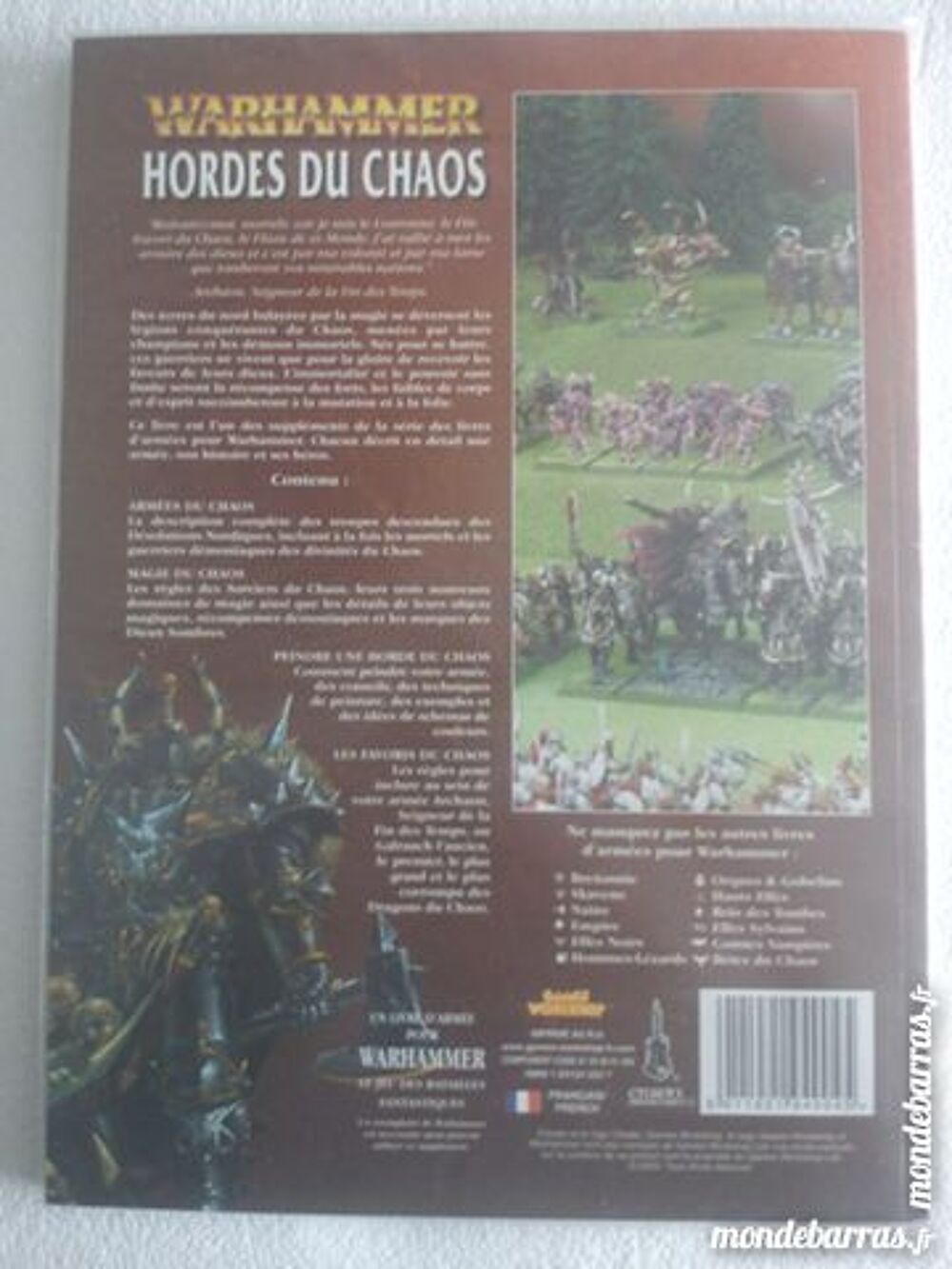 GW - Warhammer - Livre d'arm&eacute;e - Hordes du Chaos Jeux / jouets